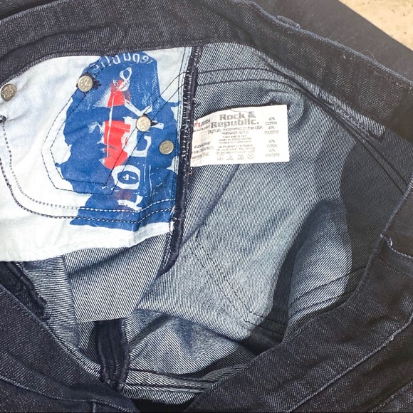 Rock & Republic Dark Cosbie Denim Jean Straight 28 - Picture 7 of 8